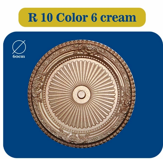 صورة دور لوستری پلی استایرن مدل R 10 COLOR 6 CREAM