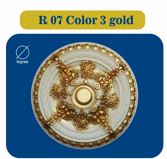 Изображение دور لوستری پلی استایرن مدل R 07 COLOR 3 GOLD
