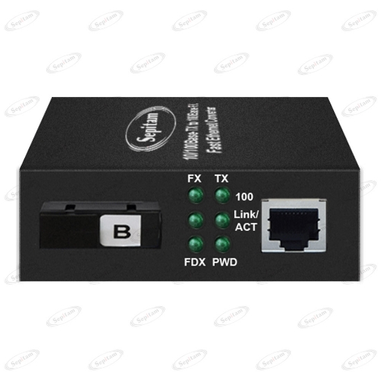 Picture of مدیاکانورتر 1 پورت 10/100Mbps و 1 پورت آپلینک SC Simplex 20Km ( مدل: Sepitam-MC11E-SSC20 )